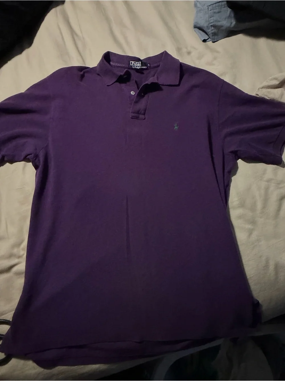 Polo by Ralph Lauren Men’s Purple Polo Shirt with Embroidered Pony
